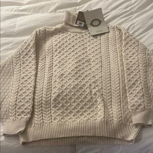 Aran Sweater Market Natural Roll Neck Sweater